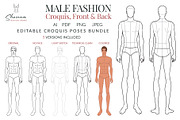 Male Fashion Figure Croquis, a Person Illustration by Shorena Fashion Draws (Thumbnail 1 of 7)