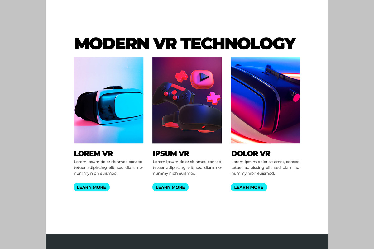 Virtual Reality Landing Page, an UI Kit Template by CreativeShaper (Photo 5 of 6)