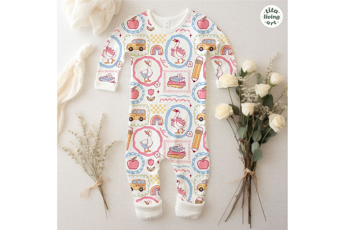 Silly Goose School Seamless Pattern, an Education Illustration by TitaLivingArt (Photo 7 of 13)