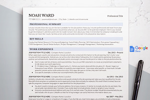 Executive Resume Template Google Doc