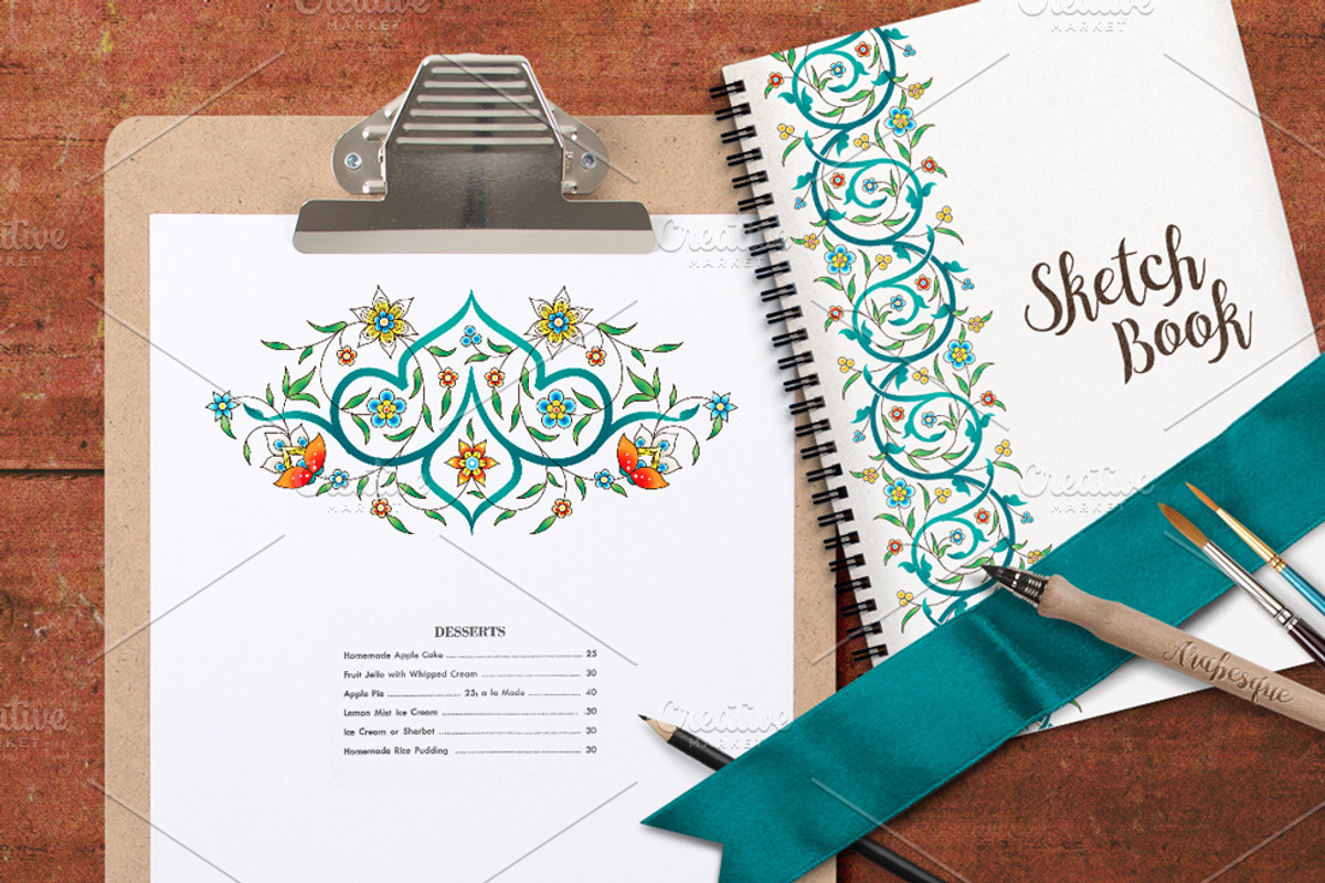 Arabesque Vol.2 Floral Borders, a Decorative Illustration by O'Gold! (Photo 2 of 3)