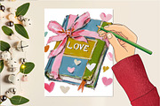 Valentine's Book Coquette Clipart, an Illustration by DreamCafeArt (Thumbnail 5 of 6)
