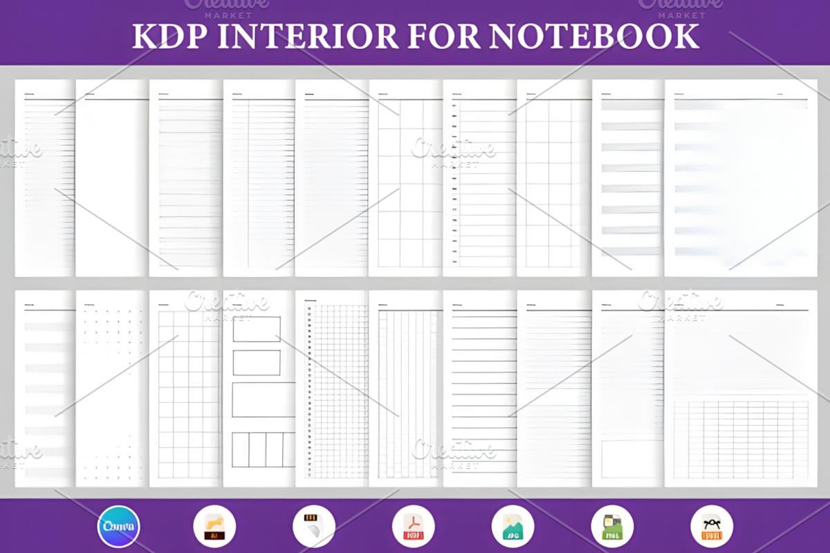 Canva Notebook Papers KDP Interior, a Social Media Template by Design Station (Photo 3 of 3)