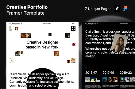Creative Portfolio Framer Template, an UI Kit Template by Rozepaars Design