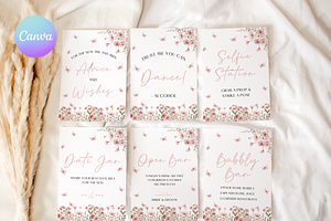 Butterfly Bridal Table Signs Bundle, an Invitation Template by Digital_Mind