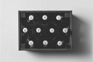 Top View Beer Bottle Crate Mockup, a Packaging Mockup by DesignRushMarket