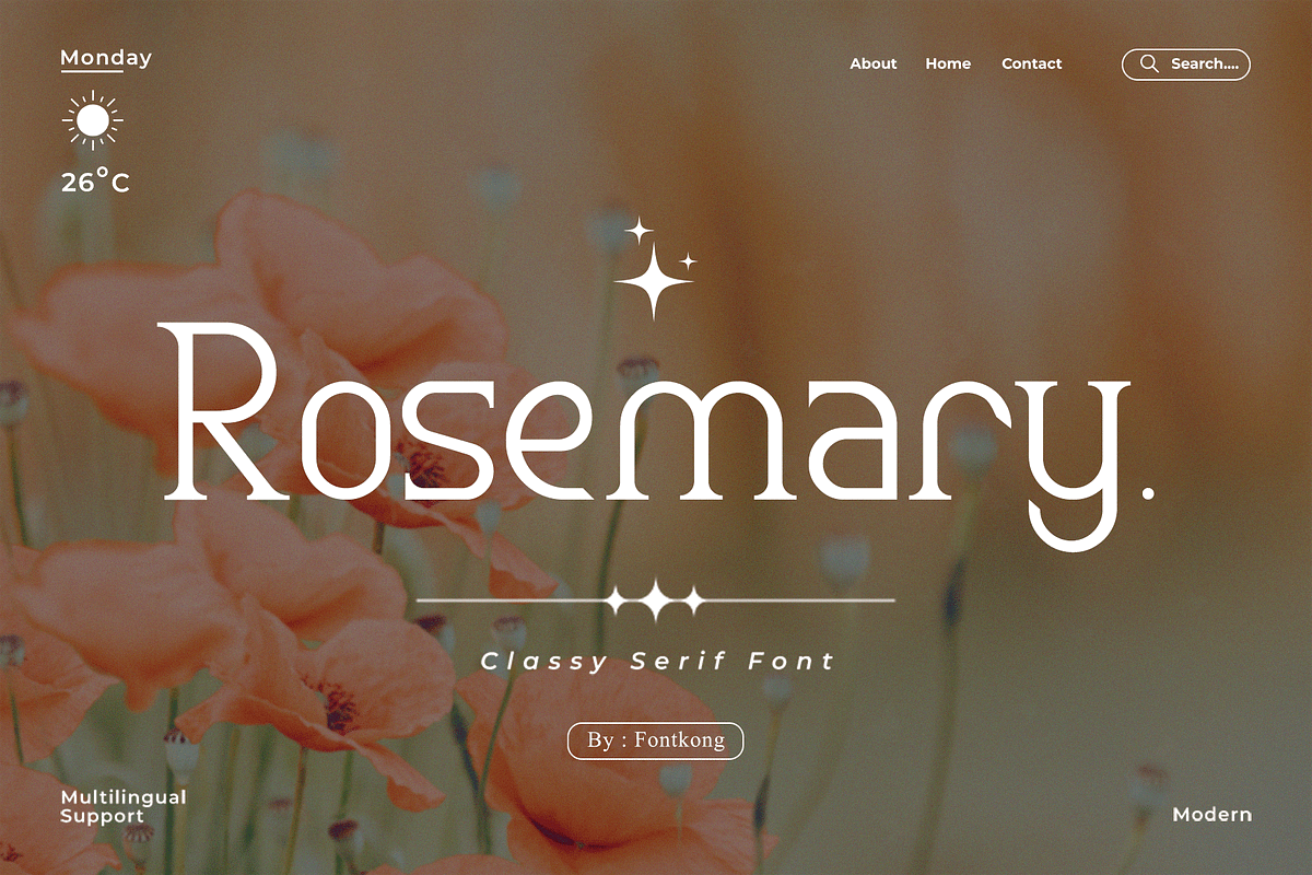 Rosemary - A Classy Serif Font, a Serif Font by overlaytemplates (Photo 1 of 5)