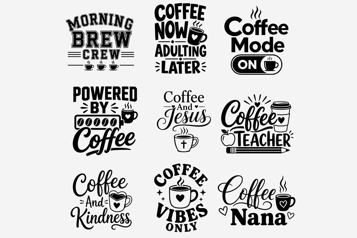 Coffee Bundle PNG | Coffee Quotes, an Object Illustration by Tanya Kart (Photo 5 of 9)