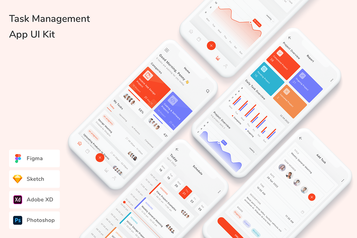 Task Management App UI Kit, an UI Kit Template by Betush