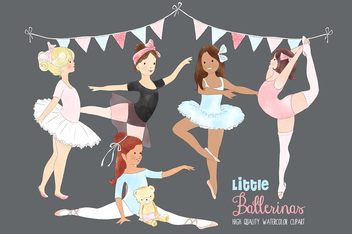 Ballerinas Ballet Dancing Clipart, a Decorative Illustration by Magic Story Studio (Photo 2 of 3)