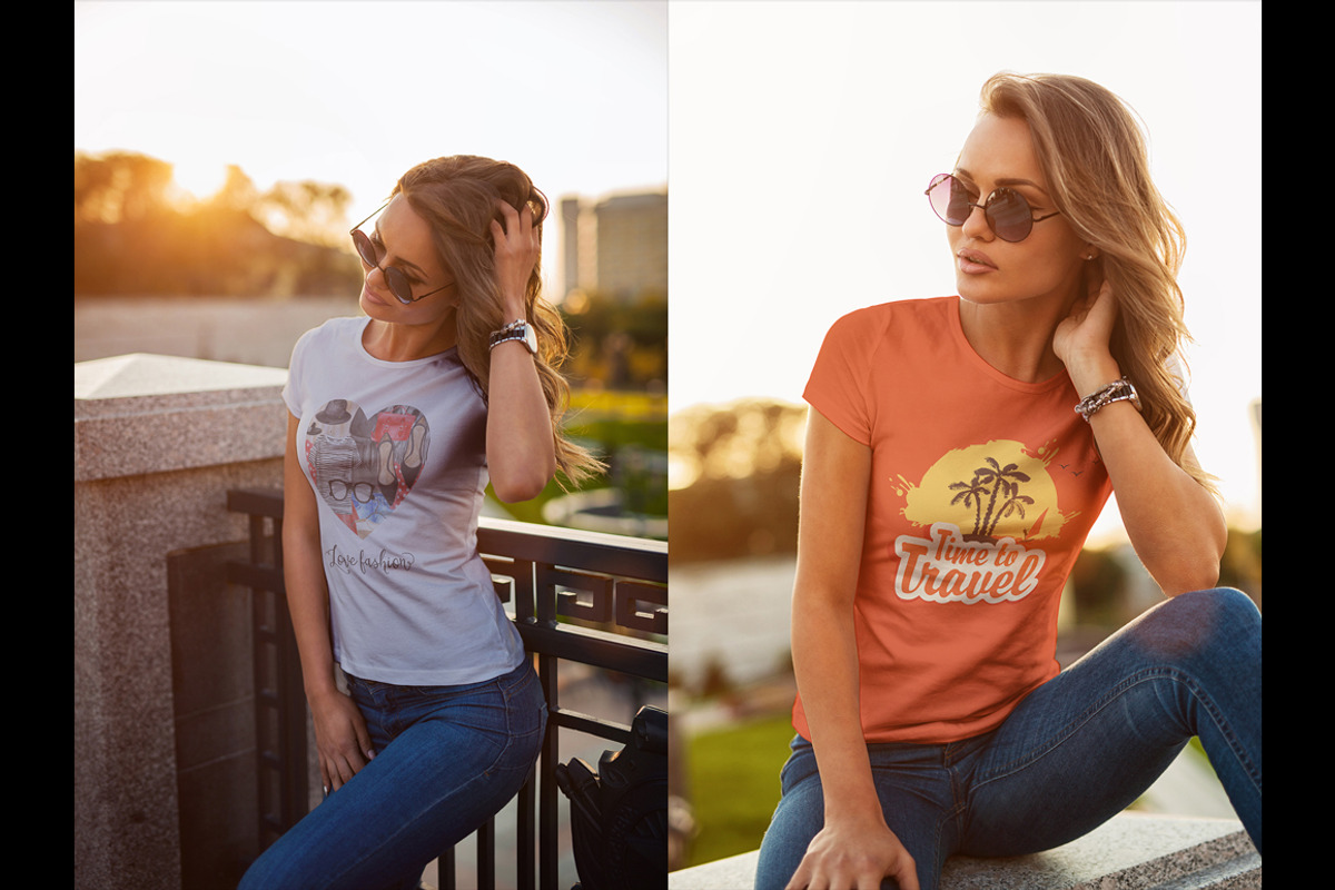 T-Shirt Mock-Up Fashion Girl, a Shirt Mockup by Dikarte.Store (Photo 5 of 9)