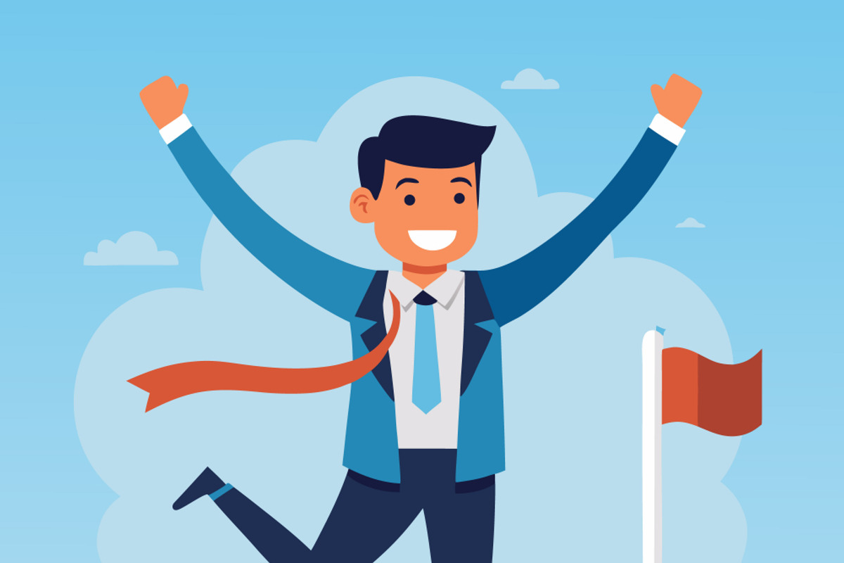 Man in suit celebrating, a Person Illustration by SouravDesign (Photo 3 of 3)