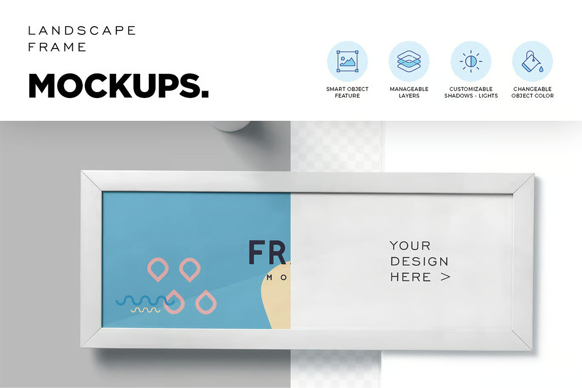 Landscape Frame Mockups, an Advertising Mockup by megostudi0 (Photo 2 of 7)