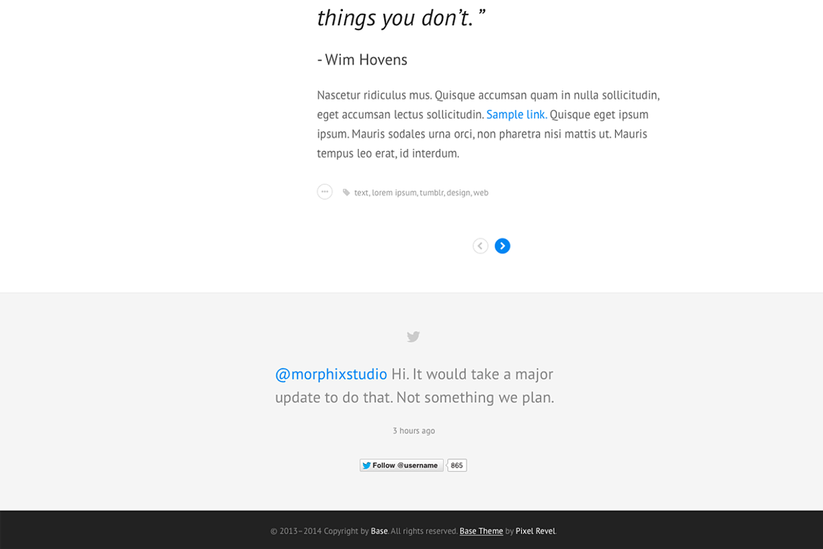 Base tumblr theme, a Websites & App Template by Pixel Revel (Photo 4 of 4)