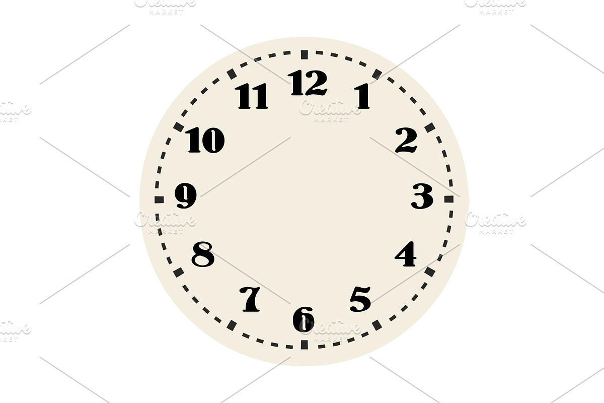 Retro round clock face, an Illustration by Things for designers