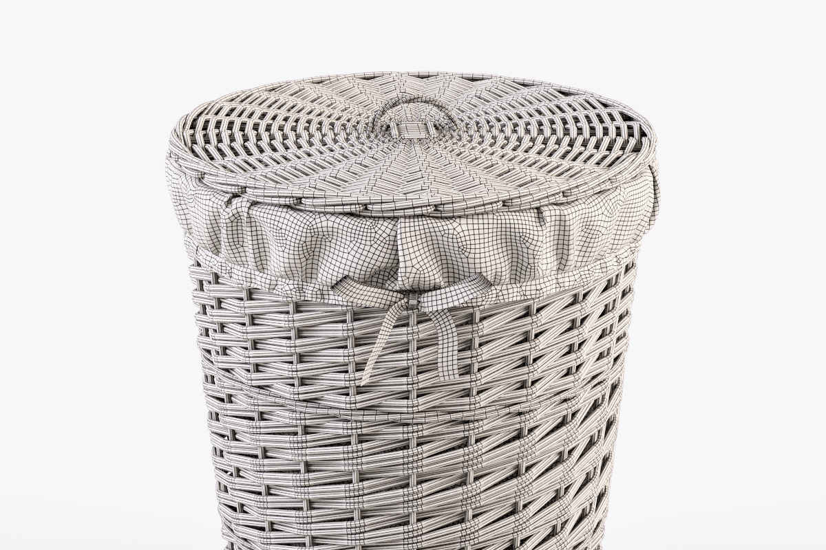 Wicker Laundry Basket 03 Natural, an Object 3D Model by Markelos (Photo 7 of 12)