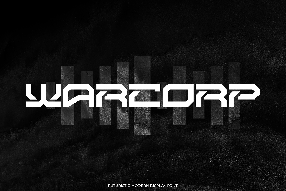 WARCORP – Futuristic Display Font, a Sans Serif Font by Vroz Studio (Photo 1 of 8)