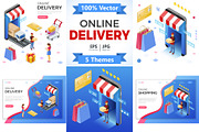 Online Internet Shopping Delivery, a Person Illustration by TAlex (Thumbnail 1 of 6)