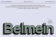 Belmein 3D, a Sans Serif Font by Craft Supply Co. (Thumbnail 1 of 8)