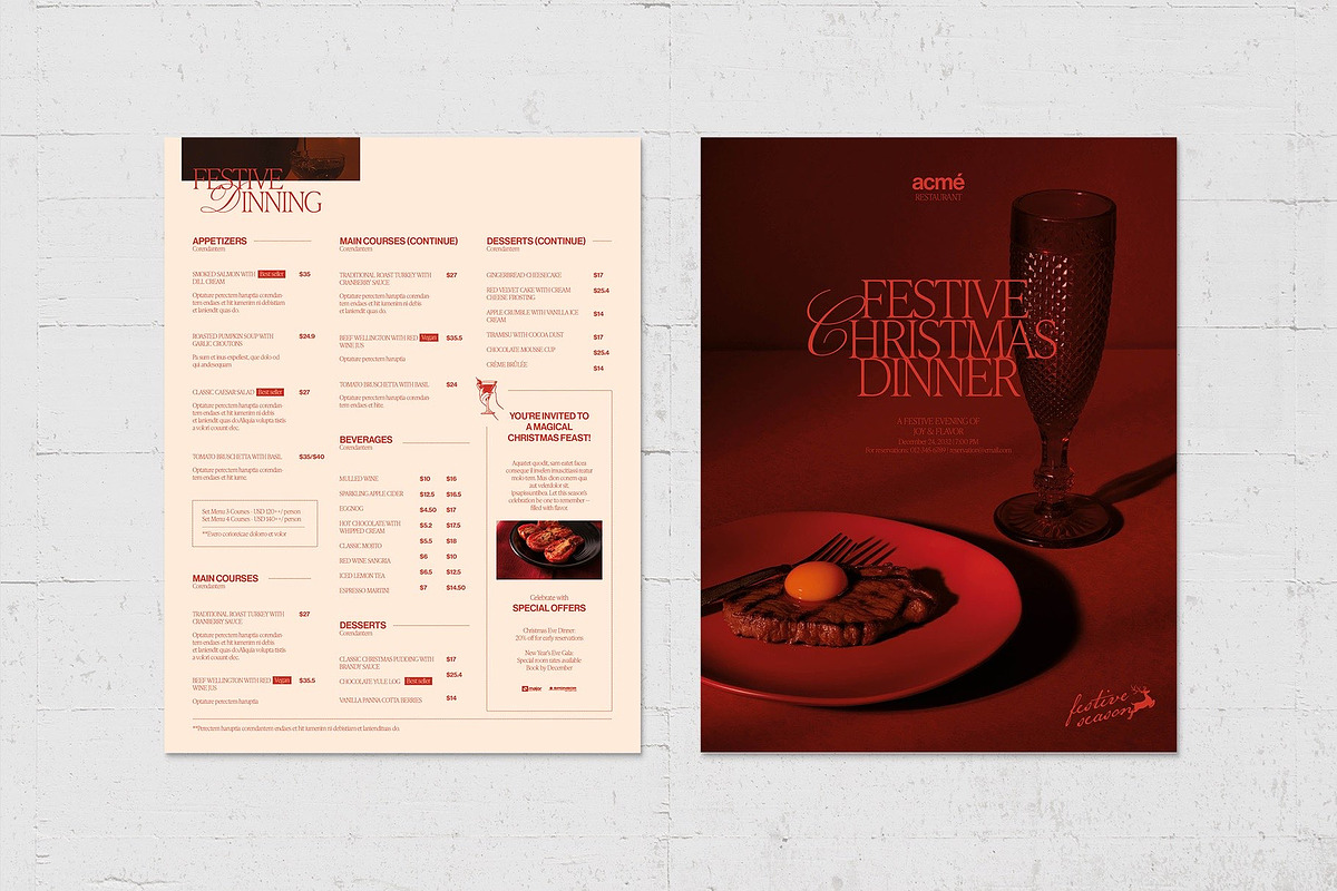 Christmas Menu Template, a Flyer Template by BrandPacks (Photo 3 of 5)