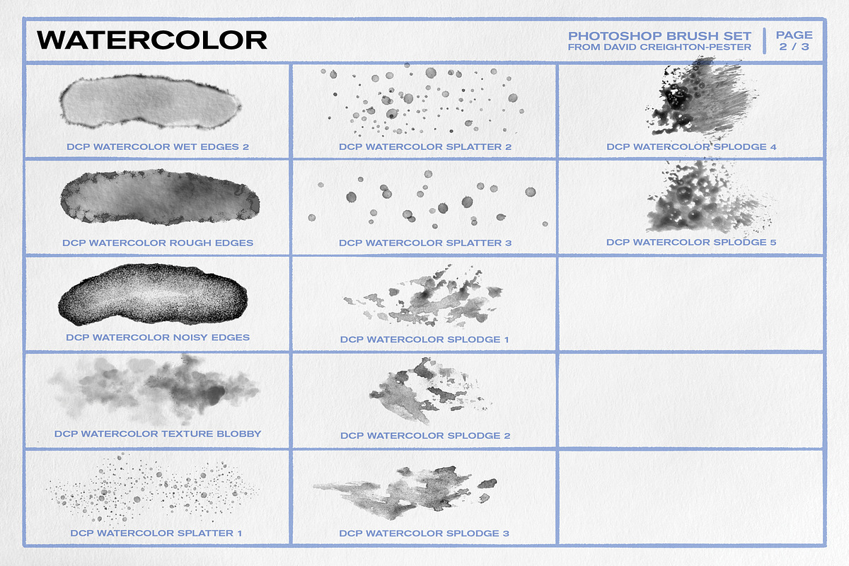 Photoshop Watercolor Brushes, a Brush Add-On by David Creighton-Pester (Photo 3 of 4)