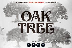 Vintage Oak Tree Illustration