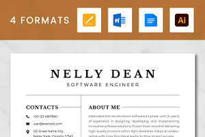 Software Engineer Resume Template, a Resume Template by ResumeInventor