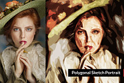 Polygonal Sketch Portrait, an Action Add-On by PSD Action (Thumbnail 1 of 3)
