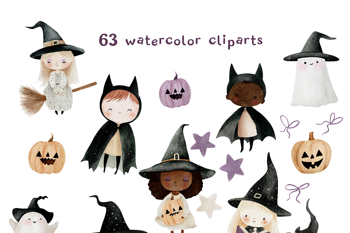 Cute Halloween Watercolor Collection, an Object Graphic by NikiArts (Photo 2 of 7)