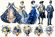 Blue And Gold Victorian Clipart, an Object Illustration by Digital Xpress (Thumbnail 5 of 9)