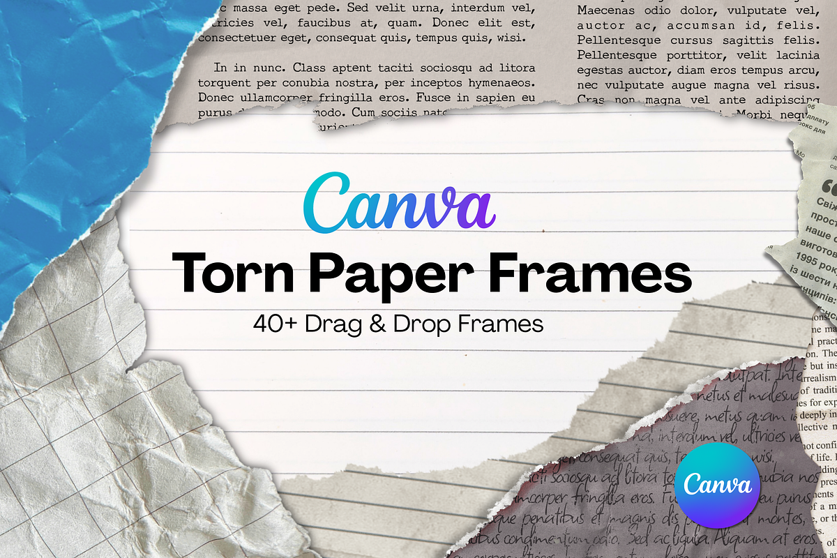 40+ Torn Paper Frames for Canva, a Presentation Template by Wicked Creative (Photo 9 of 9)