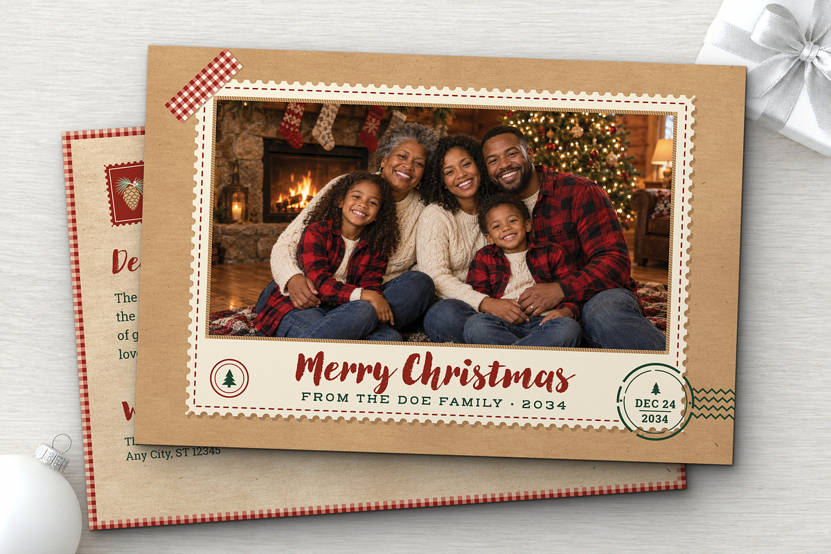 Rustic Christmas Photo Postcard, a Card Template by BrandPacks (Photo 6 of 6)