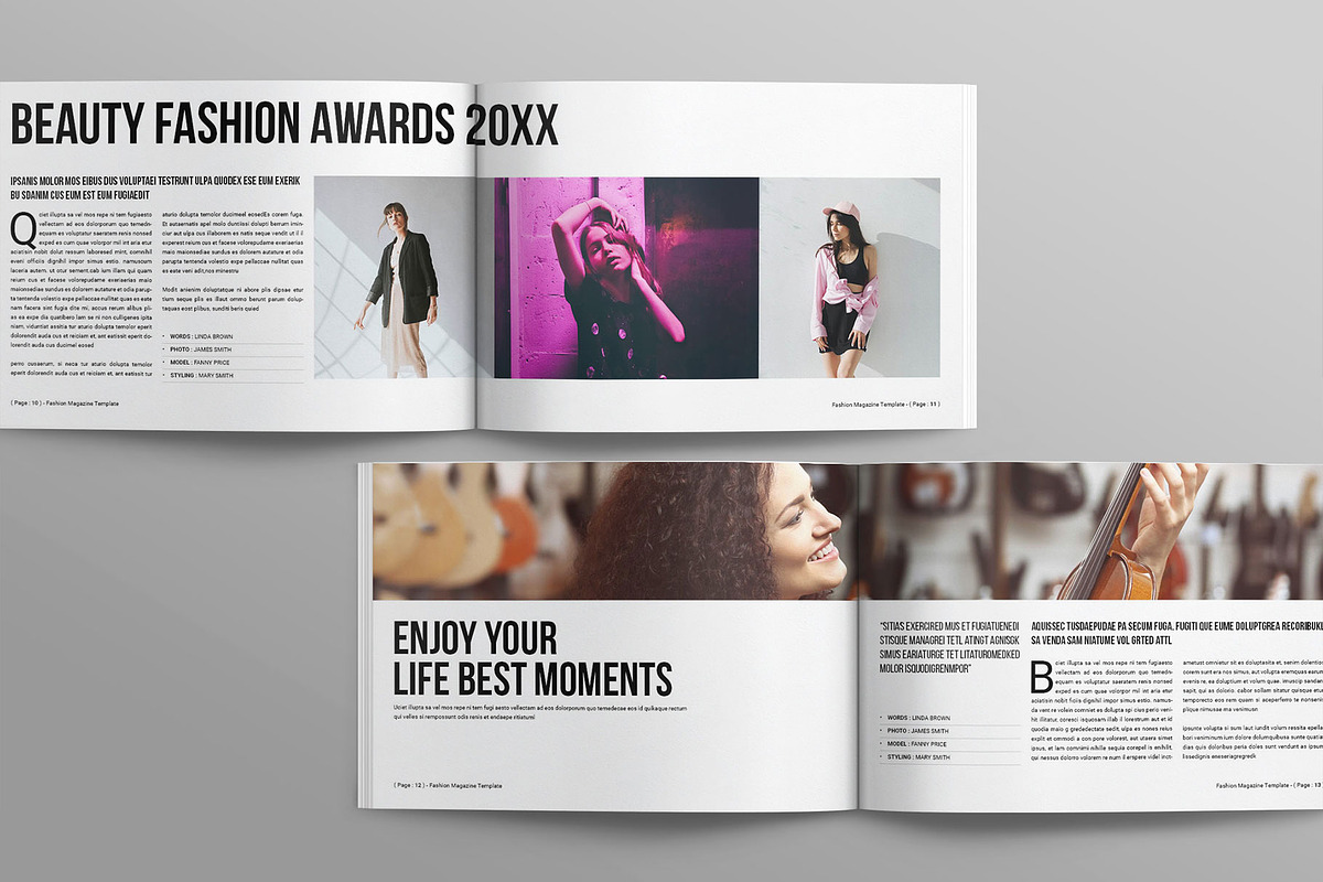 Fashion Magazine Template Landscape preview 5
