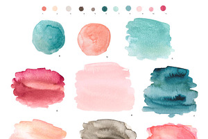 Pink Turquoise Watercolour Washes