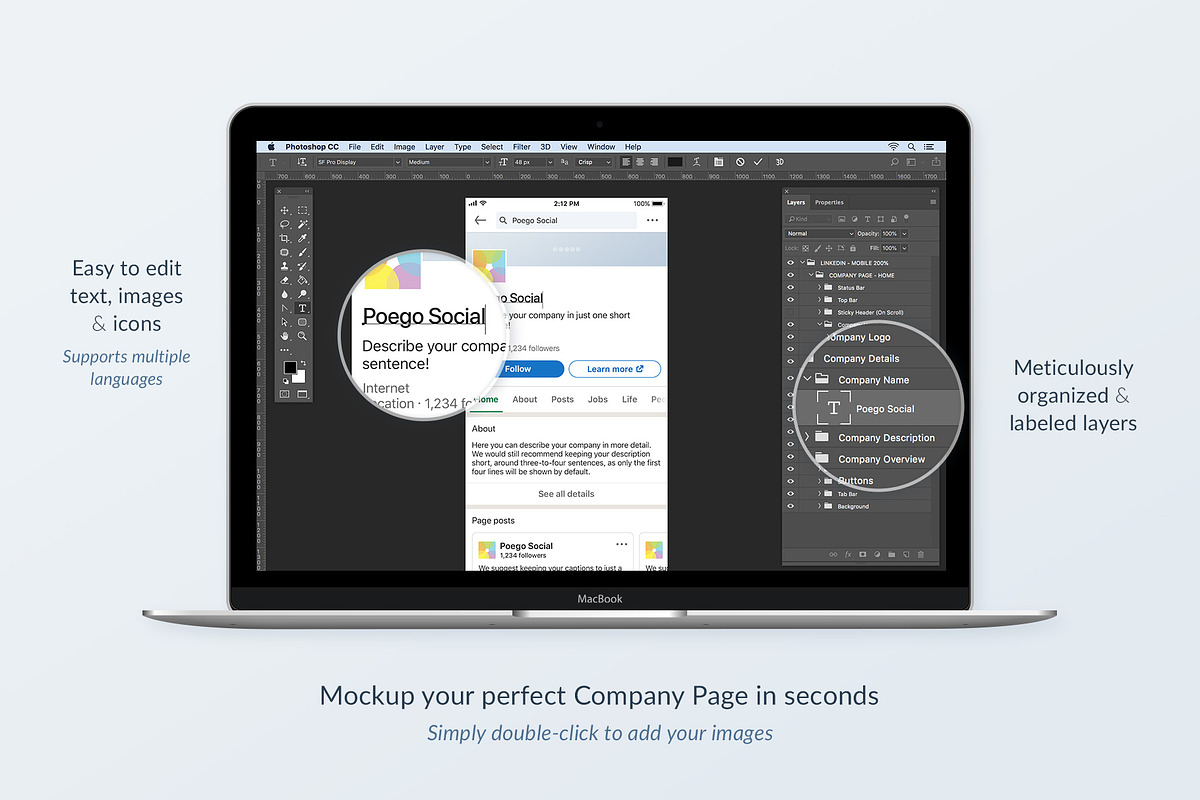LinkedIn Social Media Mockups Pack, a Social Media Template by Poego Social (Photo 5 of 6)