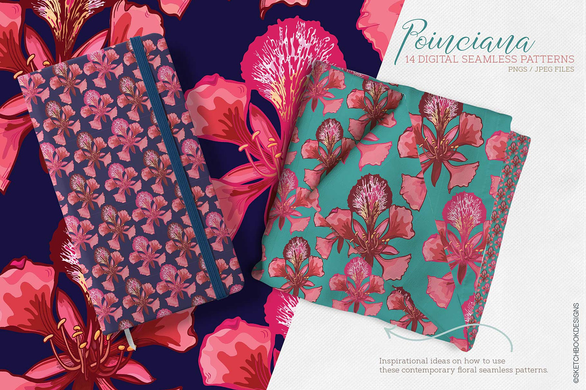 Poinciana Summer Pattern Set, a Pattern Graphic by Sketchbook Designs (Photo 6 of 8)