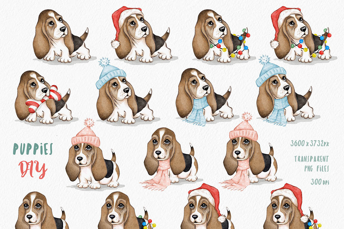 Woof Christmas Watercolors, an Animal Illustration by Eva Katerina (Photo 13 of 18)