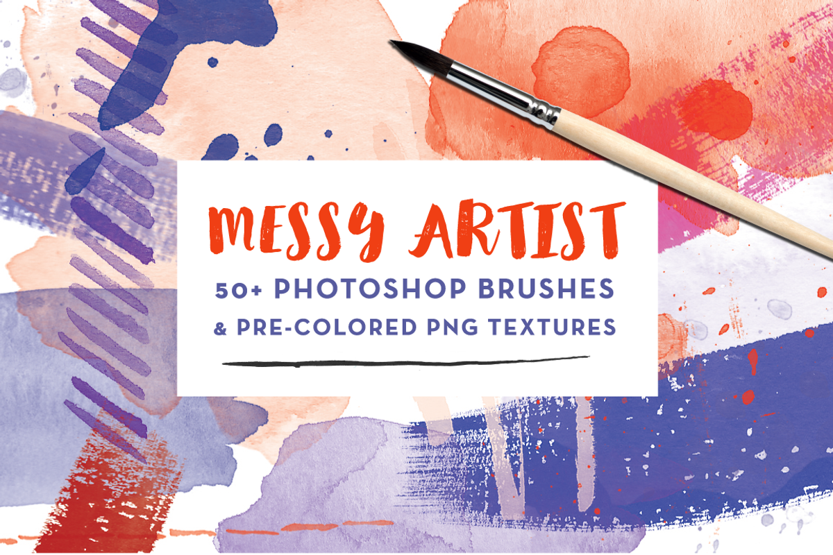 Messy Artist Photoshop Brushes, a Brush Add-On by Sugar and Ink (Photo 1 of 4)