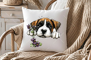 Whimsical Spring Peeking Dog Clipart, a Seasonal Illustration by OK Design (Thumbnail 4 of 6)