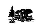 Outdoor Camping Scene Silhouettes Se, an Object Graphic by yasushie (Thumbnail 2 of 6)
