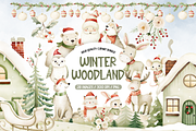 Winter Woodland Animals Clipart, an Illustration by TatiMockup (Thumbnail 1 of 5)