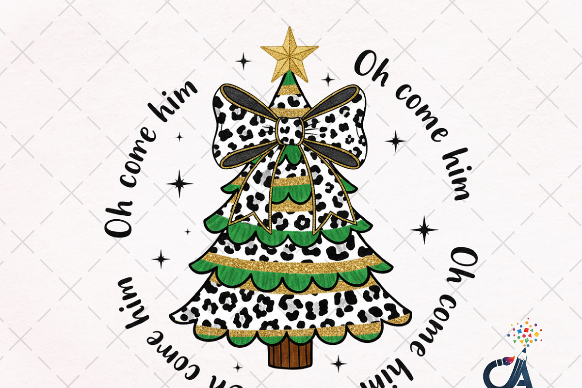 Oh Come Him Christmas Tree Png, an Illustration by Creative Art (Photo 1 of 6)