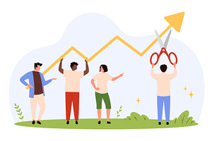Team Facing Growth Obstacle with, a Finance Illustration by Flashvector