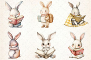 Bunny with Book Clipart, an Illustration by Rose Art (Thumbnail 2 of 4)