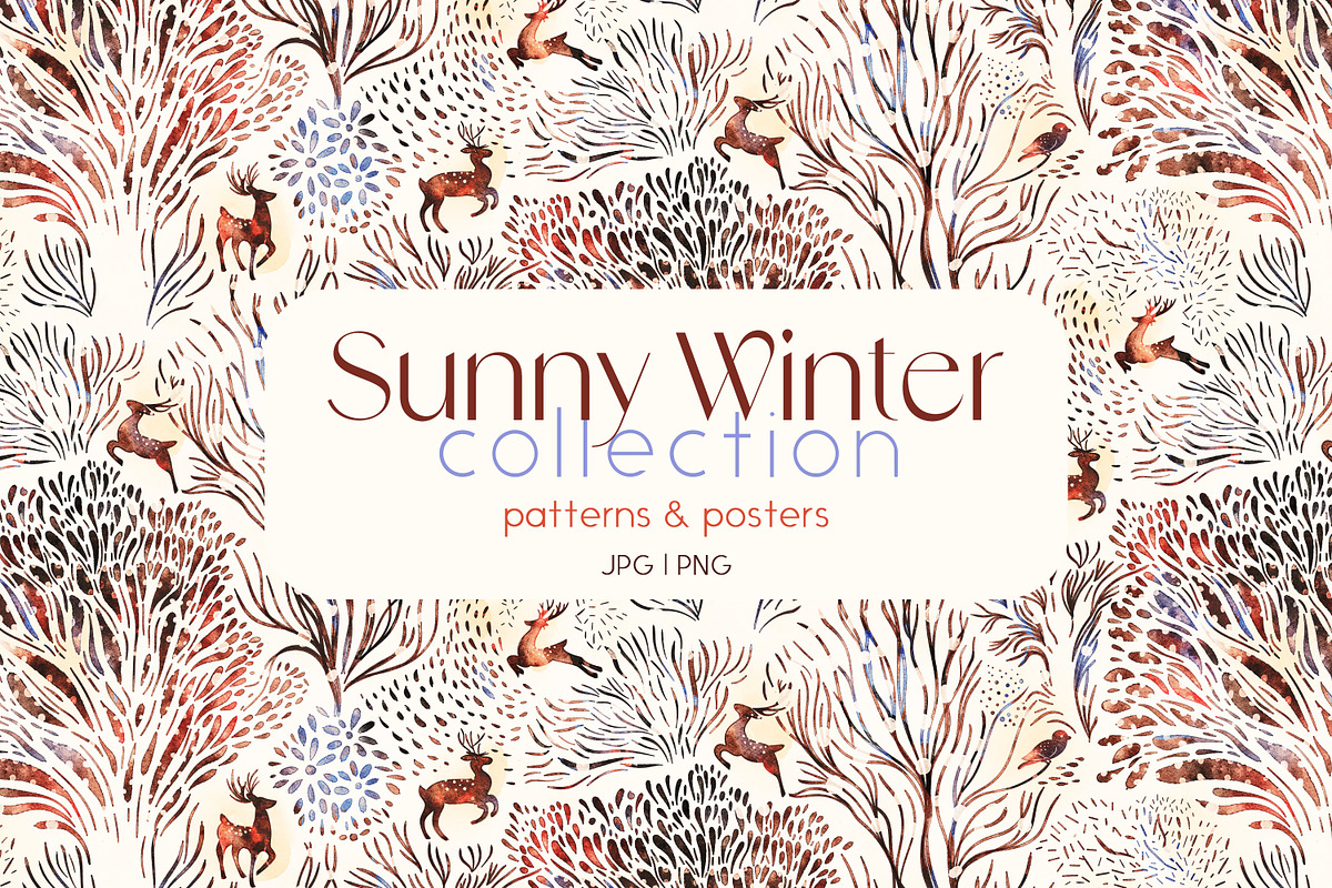 Sunny Winter: patterns & posters, a Decorative Illustration by Mona Ahmed (Photo 1 of 10)