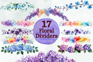 Floral Border Clipart, Page Dividers