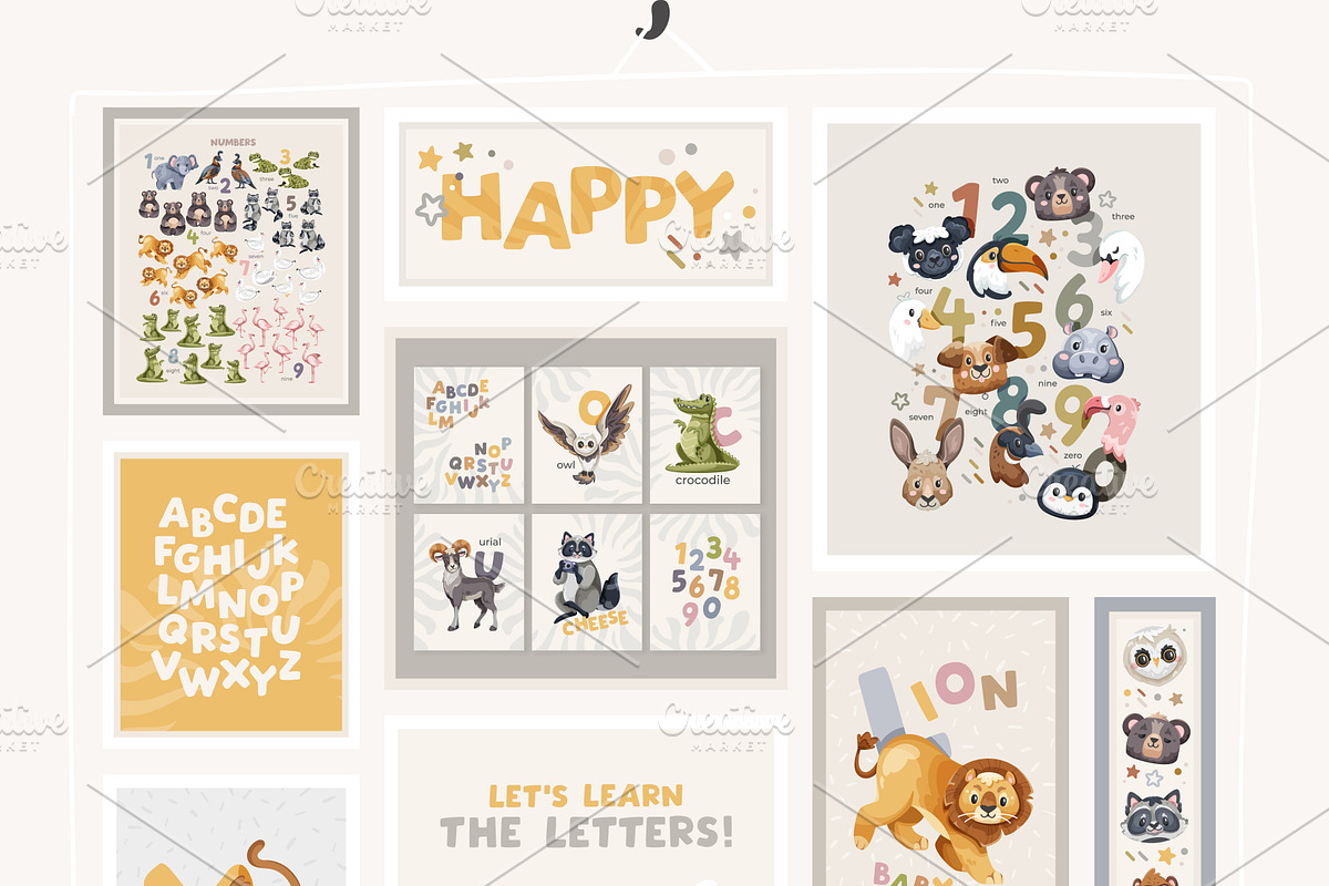 English alphabet posters for kids, an Animal Illustration by Alina Kruss (Photo 6 of 9)