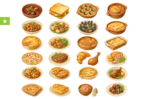 Vintage Comfort Food Collection, an Object Graphic by RT Studio