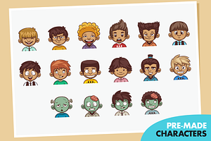 Cartoon Boy Avatar Creation Kit