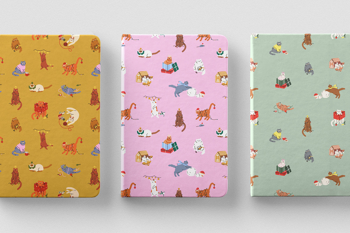 Christmas cats seamless patterns, a Pattern Graphic by Good Studio (Photo 18 of 18)